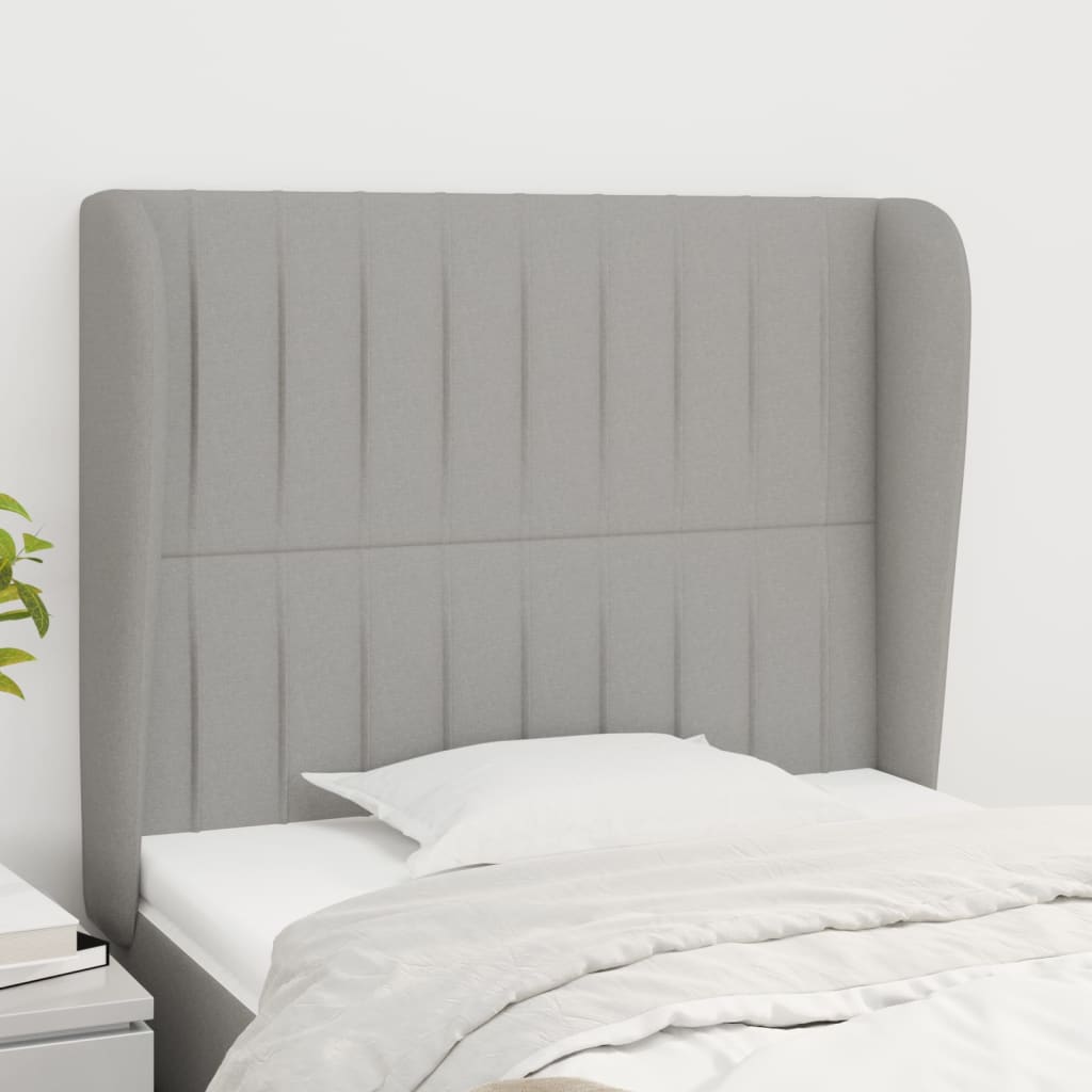 vidaXL Kopfteil mit Ohren Hellgrau 83x23x118/128 cm Stoff