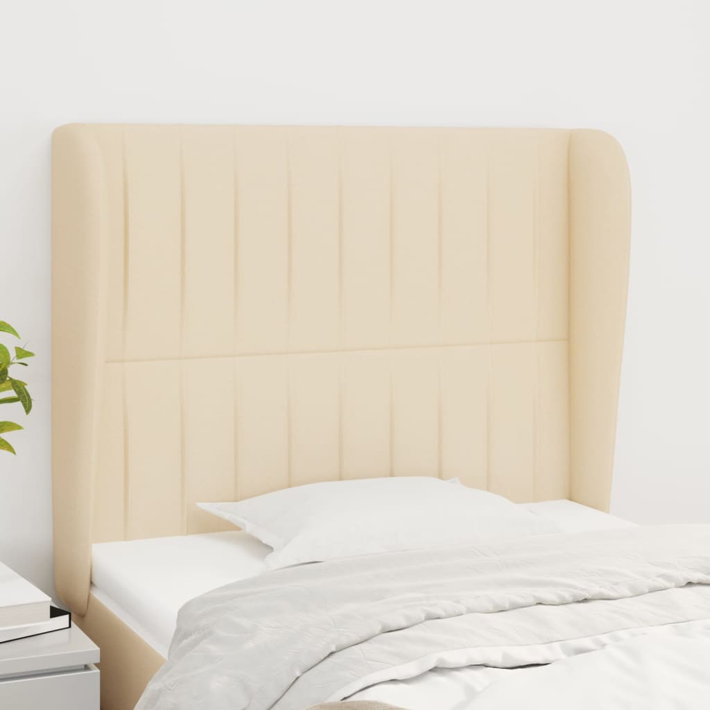 vidaXL Kopfteil mit Ohren Creme 83x23x118/128 cm Stoff