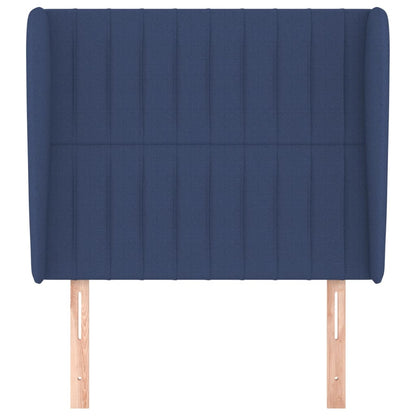 vidaXL Kopfteil mit Ohren Blau 83x23x118/128 cm Stoff