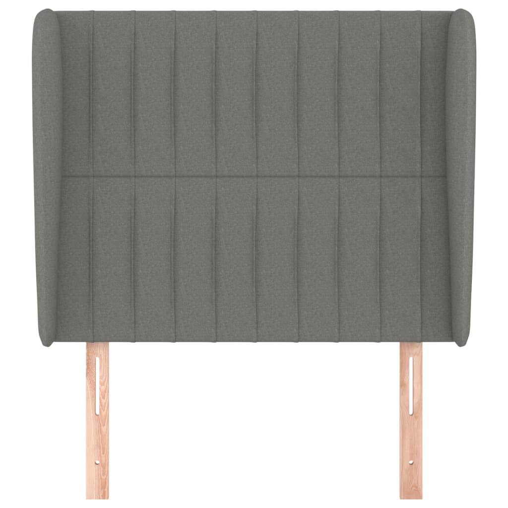 vidaXL Kopfteil mit Ohren Dunkelgrau 93x23x118/128 cm Stoff