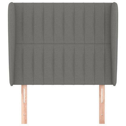 vidaXL Kopfteil mit Ohren Dunkelgrau 93x23x118/128 cm Stoff