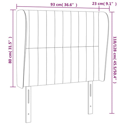 vidaXL Kopfteil mit Ohren Dunkelgrau 93x23x118/128 cm Stoff