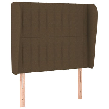 vidaXL Kopfteil mit Ohren Dunkelbraun 93x23x118/128 cm Stoff