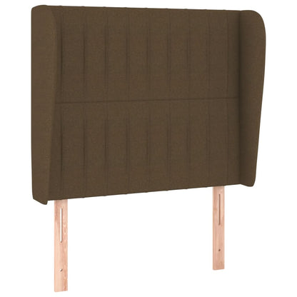 vidaXL Kopfteil mit Ohren Dunkelbraun 93x23x118/128 cm Stoff