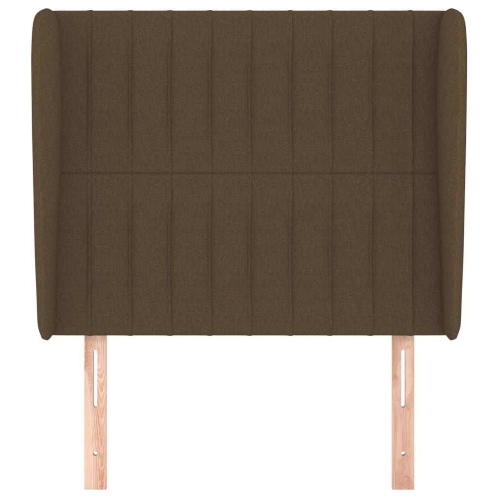 vidaXL Kopfteil mit Ohren Dunkelbraun 93x23x118/128 cm Stoff