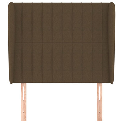 vidaXL Kopfteil mit Ohren Dunkelbraun 93x23x118/128 cm Stoff
