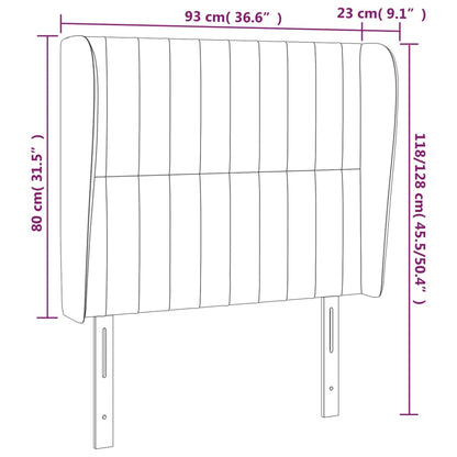vidaXL Kopfteil mit Ohren Dunkelbraun 93x23x118/128 cm Stoff