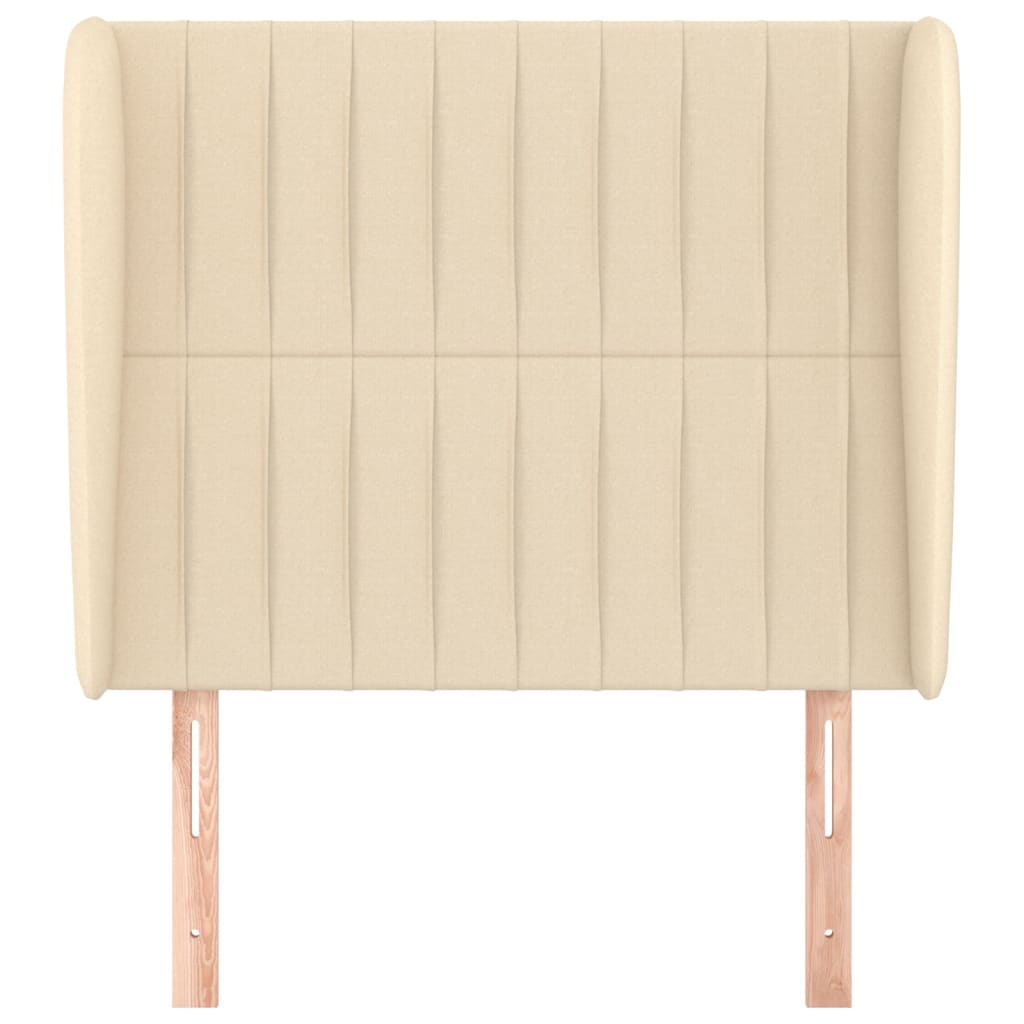 vidaXL Kopfteil mit Ohren Creme 93x23x118/128 cm Stoff