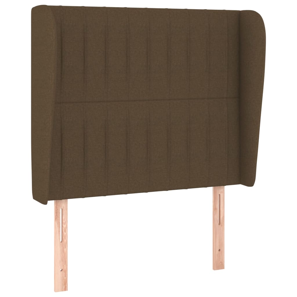 vidaXL Kopfteil mit Ohren Dunkelbraun 103x23x118/128 cm Stoff