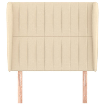 vidaXL Kopfteil mit Ohren Creme 103x23x118/128 cm Stoff