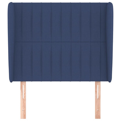 vidaXL Kopfteil mit Ohren Blau 103x23x118/128 cm Stoff