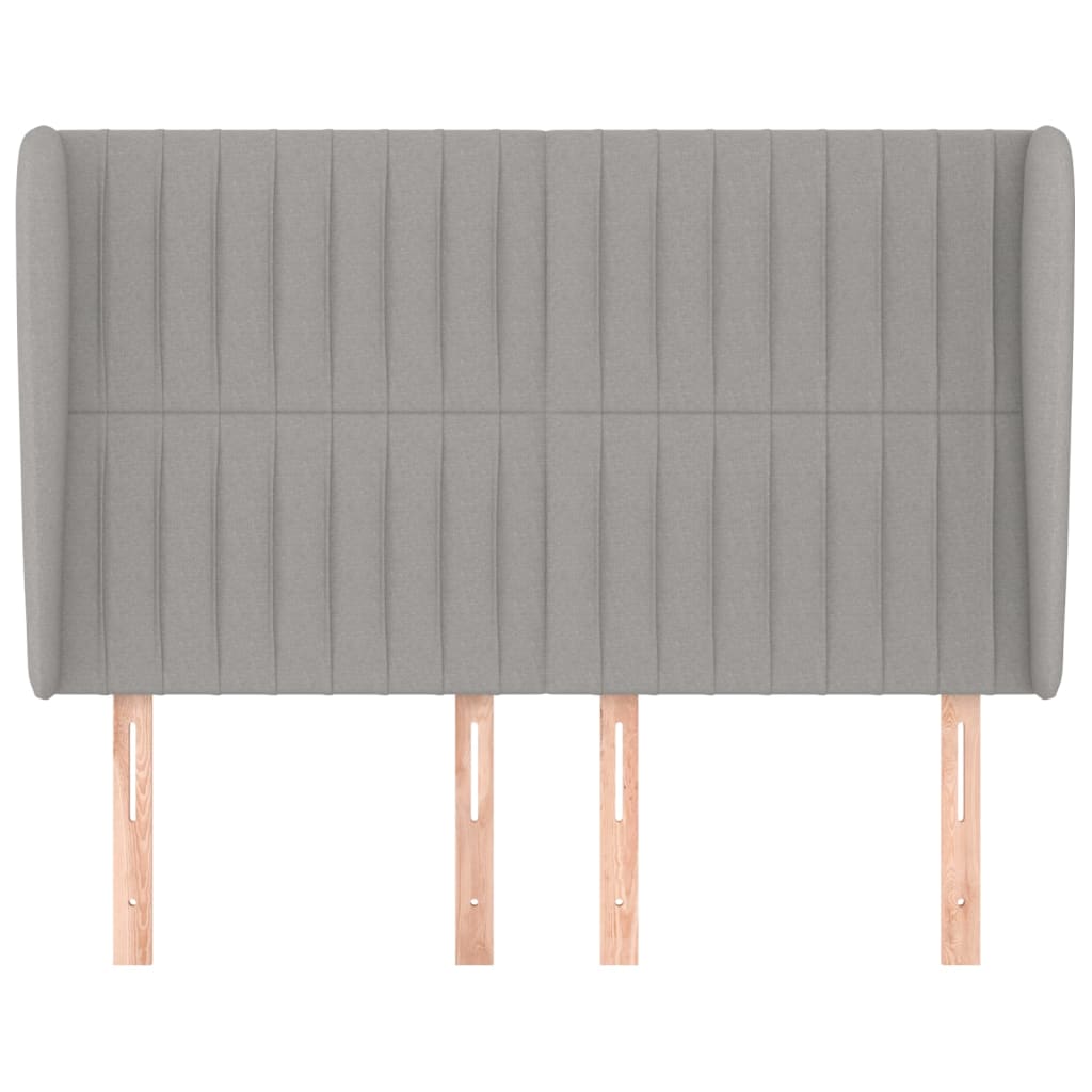vidaXL Kopfteil mit Ohren Hellgrau 147x23x118/128 cm Stoff