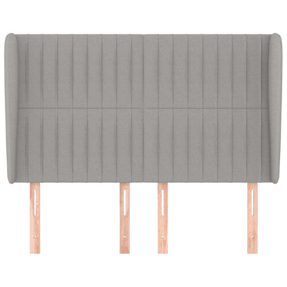 vidaXL Kopfteil mit Ohren Hellgrau 147x23x118/128 cm Stoff