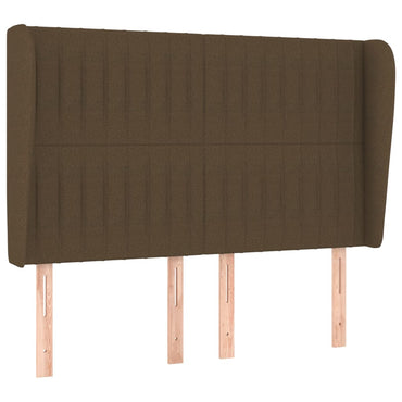 vidaXL Kopfteil mit Ohren Dunkelbraun 147x23x118/128 cm Stoff