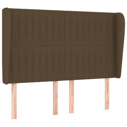 vidaXL Kopfteil mit Ohren Dunkelbraun 147x23x118/128 cm Stoff