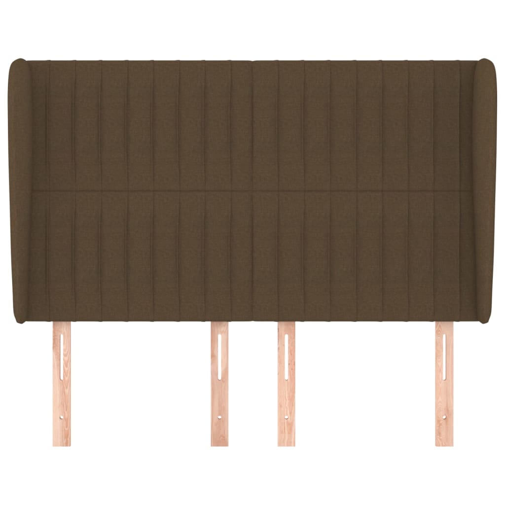 vidaXL Kopfteil mit Ohren Dunkelbraun 147x23x118/128 cm Stoff