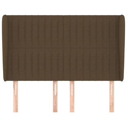 vidaXL Kopfteil mit Ohren Dunkelbraun 147x23x118/128 cm Stoff