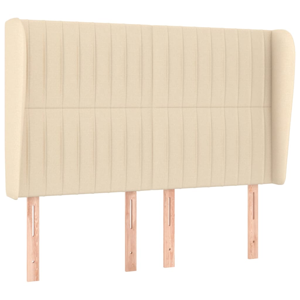 vidaXL Kopfteil mit Ohren Creme 147x23x118/128 cm Stoff