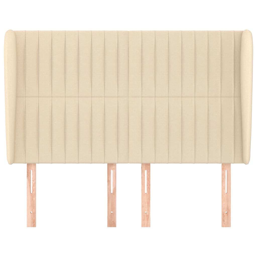 vidaXL Kopfteil mit Ohren Creme 147x23x118/128 cm Stoff