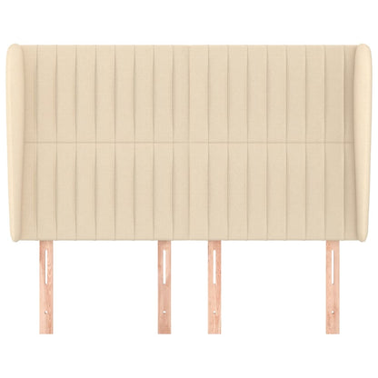 vidaXL Kopfteil mit Ohren Creme 147x23x118/128 cm Stoff