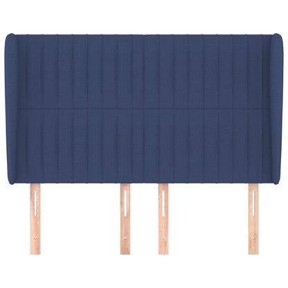 vidaXL Kopfteil mit Ohren Blau 147x23x118/128 cm Stoff