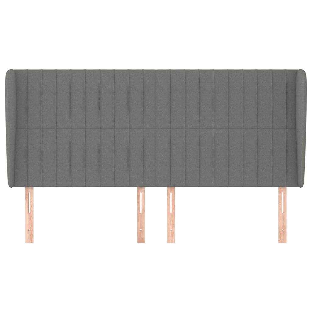 vidaXL Kopfteil mit Ohren Dunkelgrau 163x23x118/128 cm Stoff