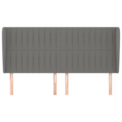 vidaXL Kopfteil mit Ohren Dunkelgrau 163x23x118/128 cm Stoff
