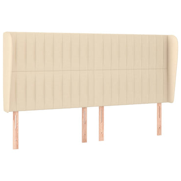 vidaXL Kopfteil mit Ohren Creme 163x23x118/128 cm Stoff