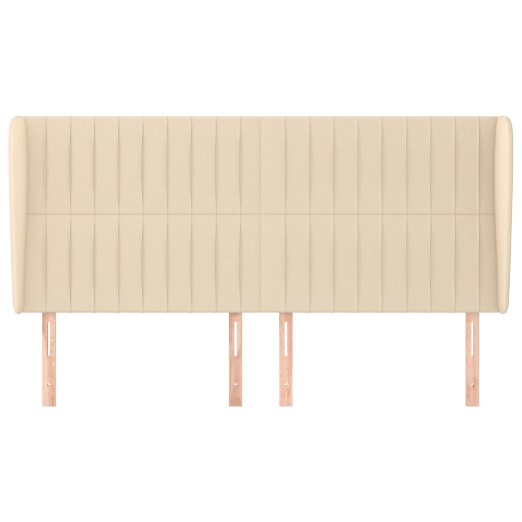 vidaXL Kopfteil mit Ohren Creme 163x23x118/128 cm Stoff
