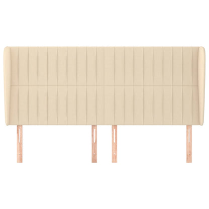 vidaXL Kopfteil mit Ohren Creme 163x23x118/128 cm Stoff