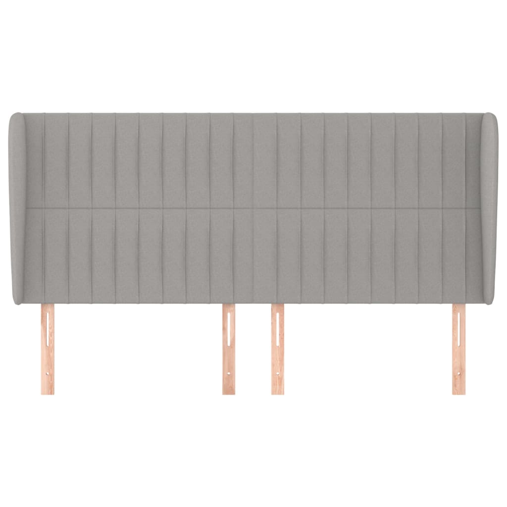 vidaXL Kopfteil mit Ohren Hellgrau 183x23x118/128 cm Stoff