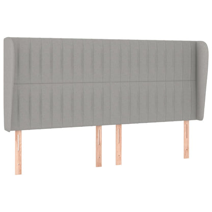 vidaXL Kopfteil mit Ohren Hellgrau 203x23x118/128 cm Stoff