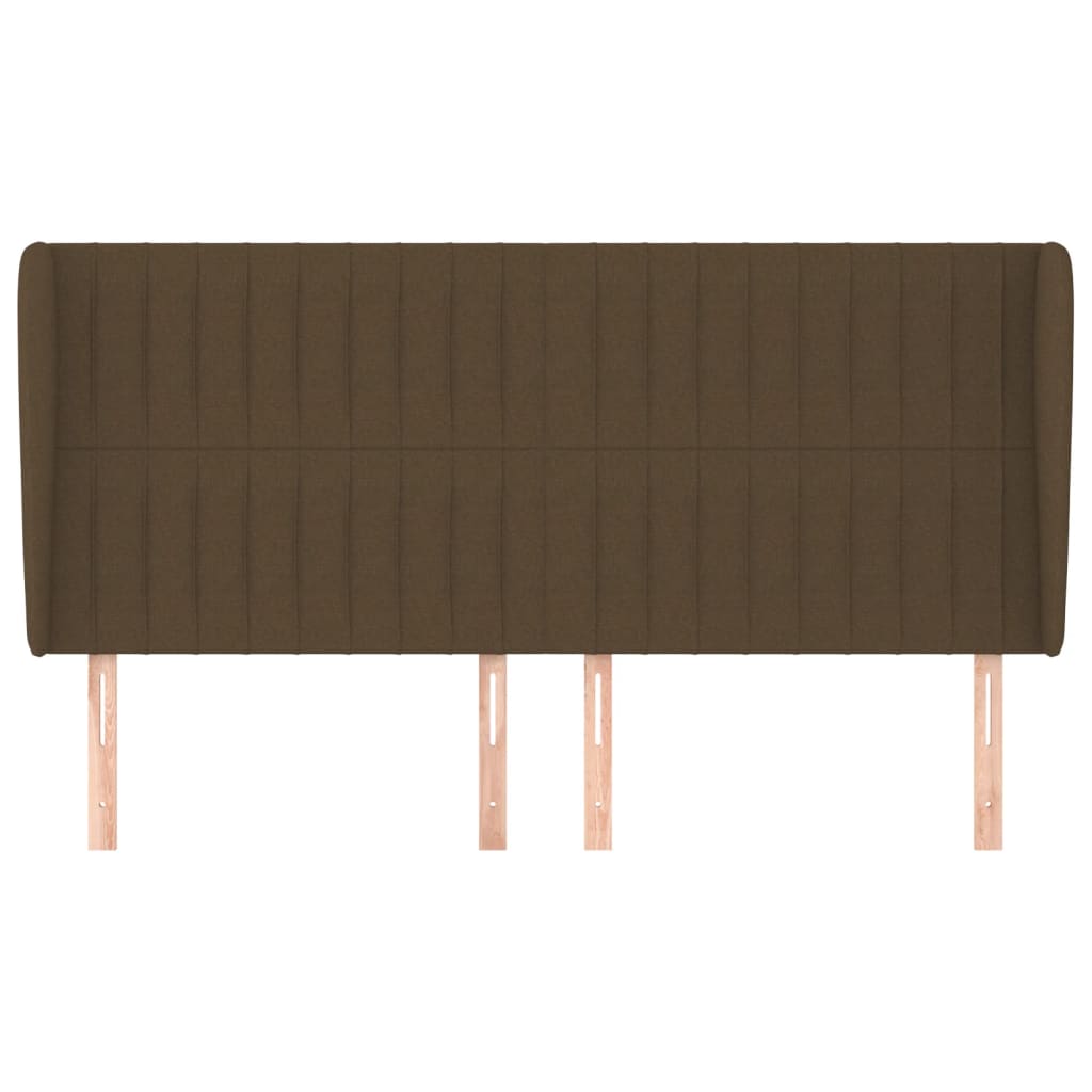 vidaXL Kopfteil mit Ohren Dunkelbraun 203x23x118/128 cm Stoff