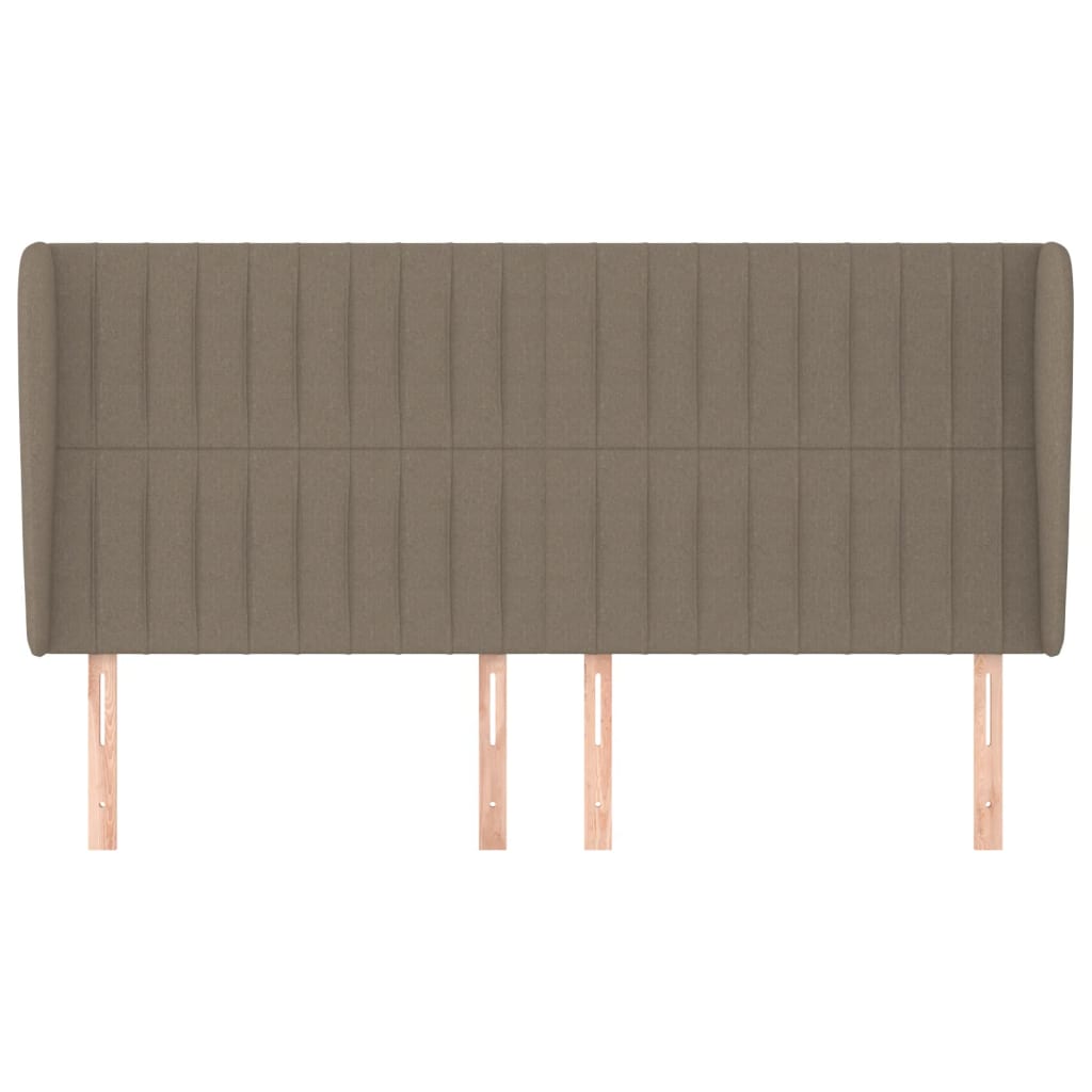 vidaXL Kopfteil mit Ohren Taupe 203x23x118/128 cm Stoff