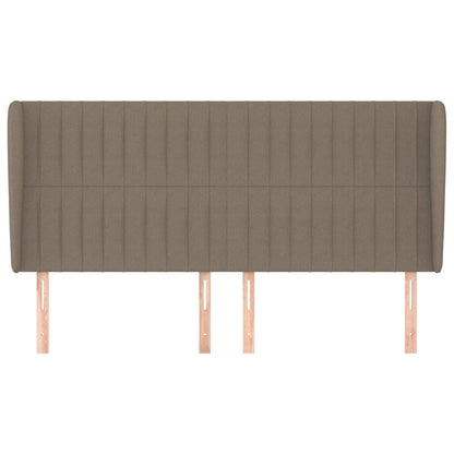 vidaXL Kopfteil mit Ohren Taupe 203x23x118/128 cm Stoff