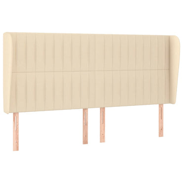 vidaXL Kopfteil mit Ohren Creme 203x23x118/128 cm Stoff