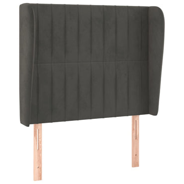 vidaXL Kopfteil mit Ohren Dunkelgrau 83x23x118/128 cm Samt