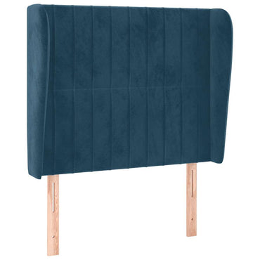 vidaXL Kopfteil mit Ohren Dunkelblau 83x23x118/128 cm Samt