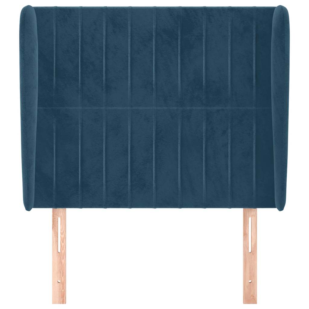 vidaXL Kopfteil mit Ohren Dunkelblau 83x23x118/128 cm Samt