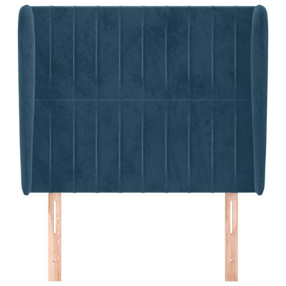 vidaXL Kopfteil mit Ohren Dunkelblau 83x23x118/128 cm Samt