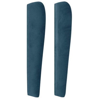 vidaXL Kopfteil mit Ohren Dunkelblau 83x23x118/128 cm Samt