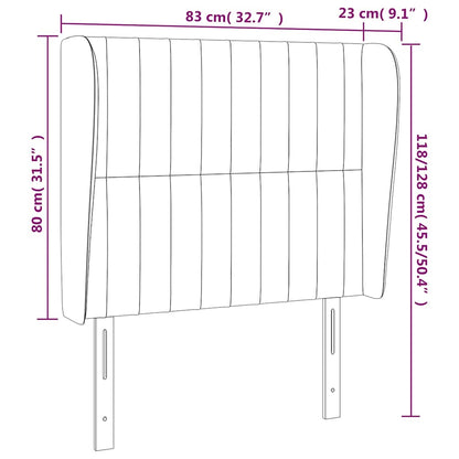 vidaXL Kopfteil mit Ohren Dunkelblau 83x23x118/128 cm Samt