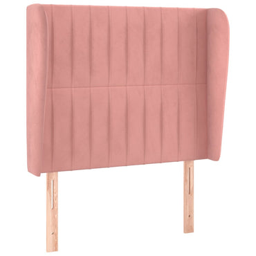vidaXL Kopfteil mit Ohren Rosa 83x23x118/128 cm Samt
