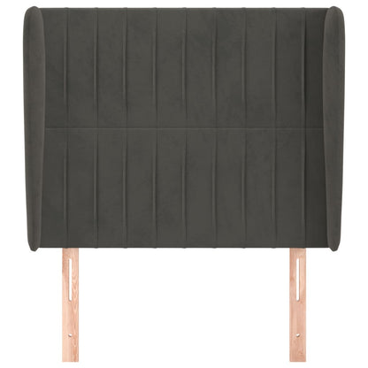 vidaXL Tête de lit à oreilles Gris foncé 93x23x118/128 cm Velours