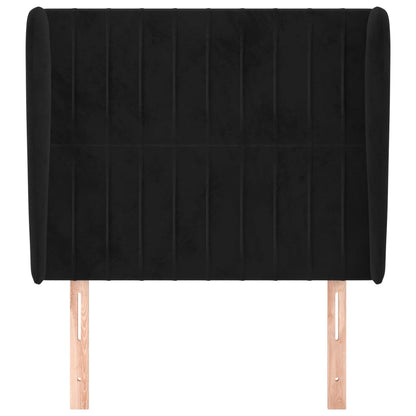 vidaXL Tête de lit à oreilles Noir 93x23x118/128 cm Velours
