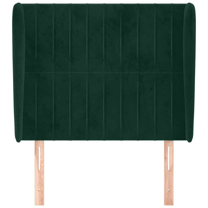 vidaXL Kopfteil mit Ohren Dunkelgrün 93x23x118/128 cm Samt