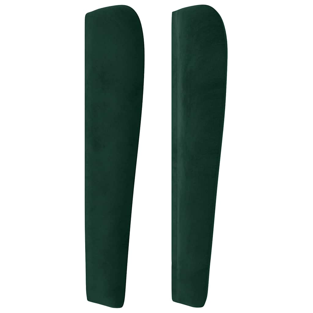 vidaXL Kopfteil mit Ohren Dunkelgrün 93x23x118/128 cm Samt