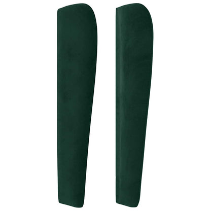 vidaXL Kopfteil mit Ohren Dunkelgrün 93x23x118/128 cm Samt