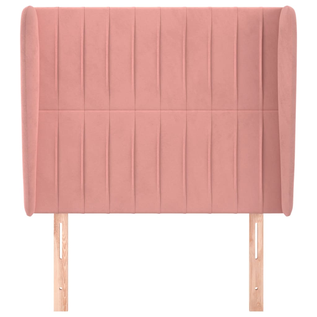 vidaXL Kopfteil mit Ohren Rosa 93x23x118/128 cm Samt