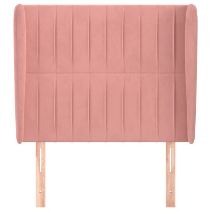 vidaXL Kopfteil mit Ohren Rosa 93x23x118/128 cm Samt
